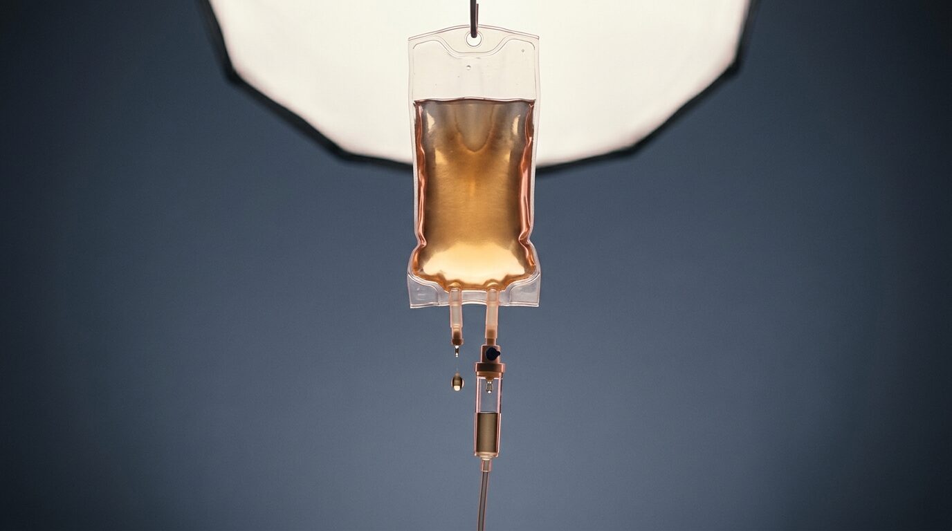 Spritze wird aus einer Glasampulle aufgezogen